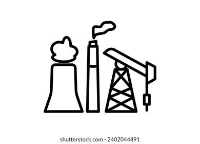 fossil fuel icon. icon related with energy and technological development . line icon style. Simple vector design editable