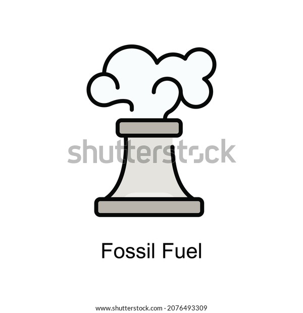 Fossil Fuel vector fill outline icon. Illustration\
style EPS 10 file\
format