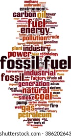 Fossil fuel word cloud concept. Vector illustration