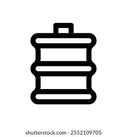 Fossil fuels. Editable stroke vector icon on white background.