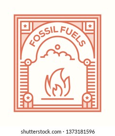 FOSSIL FUELS ICON CONCEPT