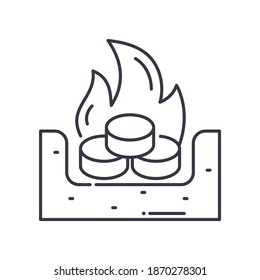 Fossil fuels icon, linear isolated illustration, thin line vector, web design sign, outline concept symbol with editable stroke on white background.