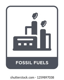 fossil fuels icon vector on white background, fossil fuels trendy filled icons from Industry collection, fossil fuels simple element illustration