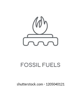 Fossil fuels linear icon. Fossil fuels concept stroke symbol design. Thin graphic elements vector illustration, outline pattern on a white background, eps 10.