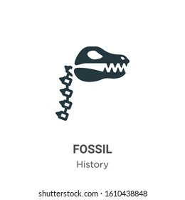 Fossil glyph icon vector on white background. Flat vector fossil icon symbol sign from modern history collection for mobile concept and web apps design.