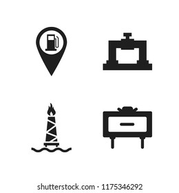 fossil icon. 4 fossil vector icons set. pipeline, gas station point and mine icons for web and design about fossil theme