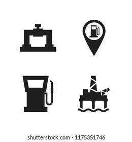 fossil icon. 4 fossil vector icons set. pipeline, gas station point and fuel dispenser icons for web and design about fossil theme