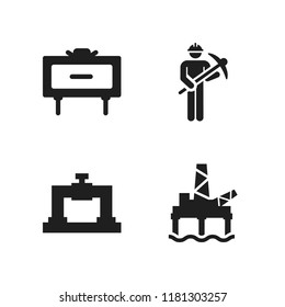 fossil icon. 4 fossil vector icons set. pipeline, miner and mine icons for web and design about fossil theme