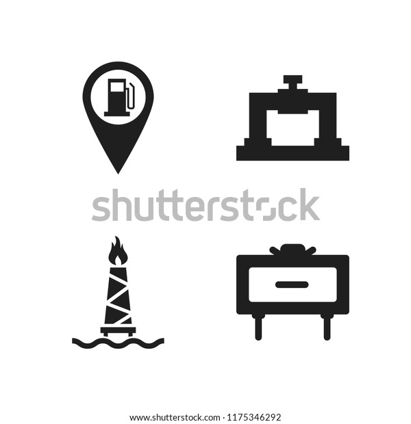 fossil\
icon. 4 fossil vector icons set. pipeline, gas station point and\
mine icons for web and design about fossil\
theme