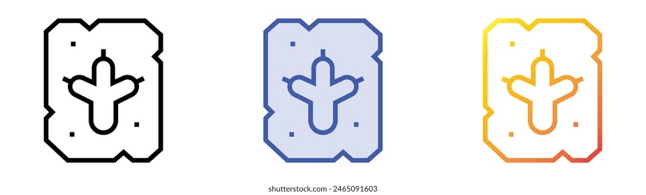 fossil icon. Linear, Blue Fill and Gradient Style Design Isolated On White Background