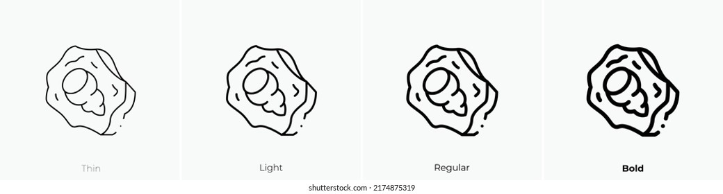 fossil icon. Thin, Light Regular And Bold style design isolated on white background