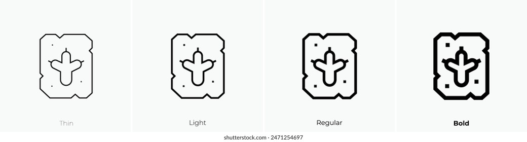 fossil icon. Thin, Light Regular And Bold style design isolated on white background