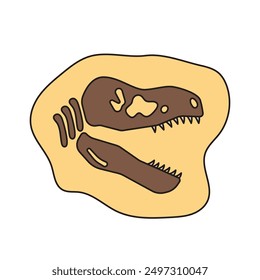 Fossile Ikonenvektoren. alte Illustration. Symbol für ausgestorbene