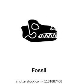 Fossil icon vector isolated on white background, logo concept of Fossil sign on transparent background, filled black symbol