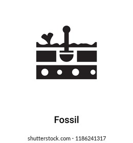 Fossil icon vector isolated on white background, logo concept of Fossil sign on transparent background, filled black symbol