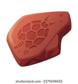 Fossil Imprint Obtained by Digging on Surface of Soil or Ground Vector Illustration
