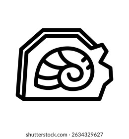 fossil line icon illustration vector graphic. Simple element illustration vector graphic, suitable for app, websites, and presentations isolated on white background