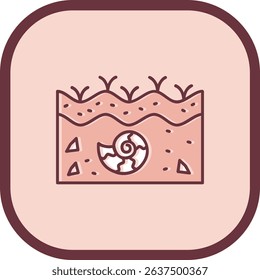 Fossil Line vector Icon Design