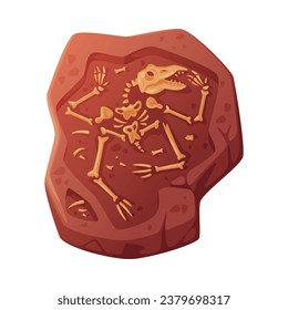 Fossil Obtained by Digging Rested in Soil or Ground Vector Illustration