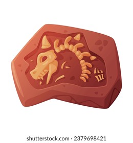Fossil Obtained by Digging Rested in Soil or Ground Vector Illustration