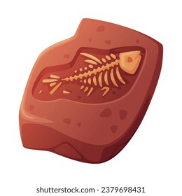 Fossil Obtained by Digging Rested in Soil or Ground Vector Illustration