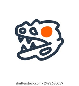 Fossil on Desert Vector Icon