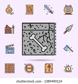 fossil, soil, bone, paleontology icon. Universal set of history for website design and development, app development