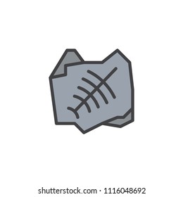 Fossil trilobite imprint filled outline icon, line vector sign, linear colorful pictogram isolated on white. Symbol, logo illustration. Pixel perfect vector graphics