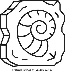 Fossil Vector Line Icon Design
