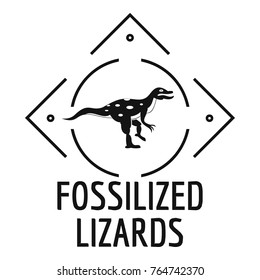 Fossilized lizard logo. Simple illustration of fossilized lizard vector logo for web