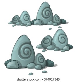 The fossilized remains of ancient sea creatures. Vector.