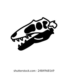 Fossils Of Alioramus Glyph Icon, Vector illustration