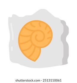 Fossils Flat Icons, Vector illustration