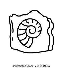 Fossils Outline Icon, Vector illustration