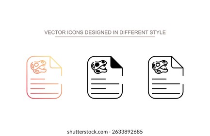 Fossils Report icon design with white background stock illustration