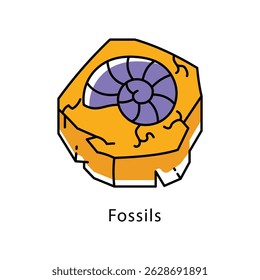 Fossils vector Filled Outline Style Icon. Eps 10 File