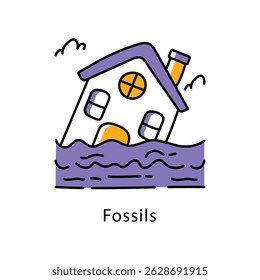 Fossils vector Filled Outline Style Icon. Eps 10 File