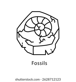 Fossils Vector Outline Style Icon. Eps 10 file