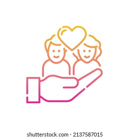 Foster Care Vector Gradient Icon design illustration. EPS 10 File on White background
