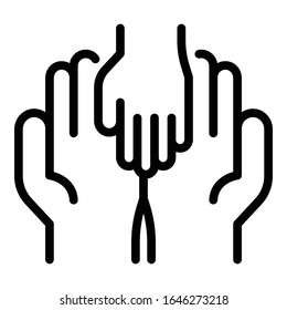 Foster family adoption icon. Outline foster family adoption vector icon for web design isolated on white background