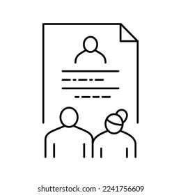 foster family stories line icon vector. foster family stories sign. isolated contour symbol black illustration