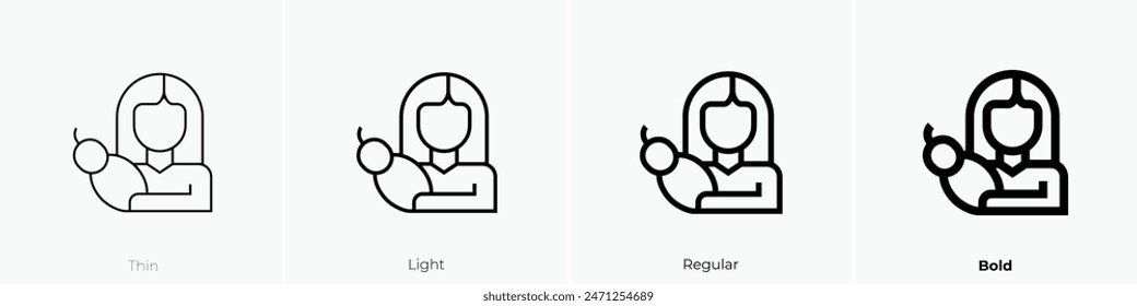 foster mother icon. Thin, Light Regular And Bold style design isolated on white background