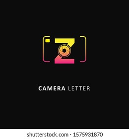Fothografy logo with initial letter z element, design vector symbol camera logo template