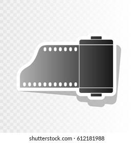 Foto camera casset sign. Vector. New year blackish icon on transparent background with transition.
