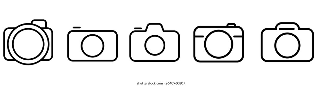 Foto camera icon vector set. photo illustration sign collection. focus symbol. cam logo or mark.