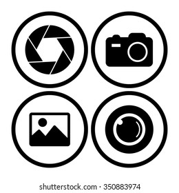 foto camera vector icon set