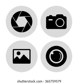 foto  camera vector icon set