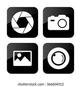 foto camera  vector icon set