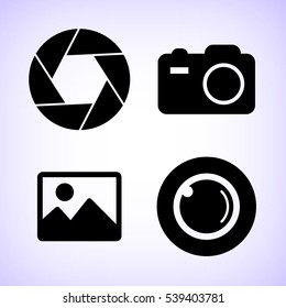 foto  camera vector icon set