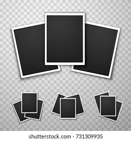 Foto frame collage set collection on the transparent background. Vector illustration